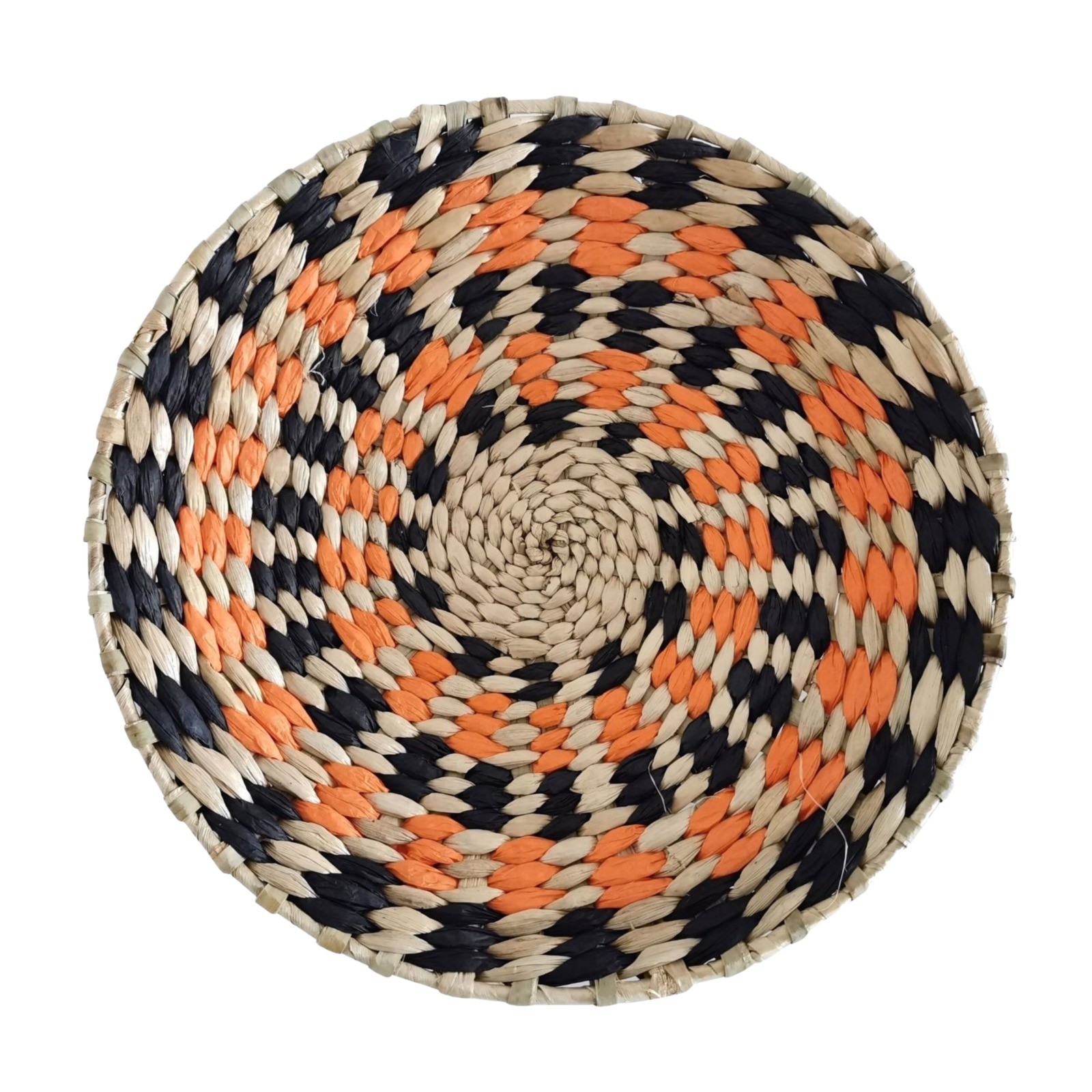 OUTLOU Wall Basket Decor Boho Wall Hanging Decor Rattan Wall Decor Flat Round Wicker Woven Macrame Tapestry Wall Basket Serving Tray Art Handmade Set for Room Bedroom Living RoomClearance!